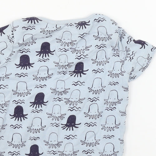 F&F Boys Blue Geometric Jersey Basic T-Shirt Size 9-12 Months  - Octopus