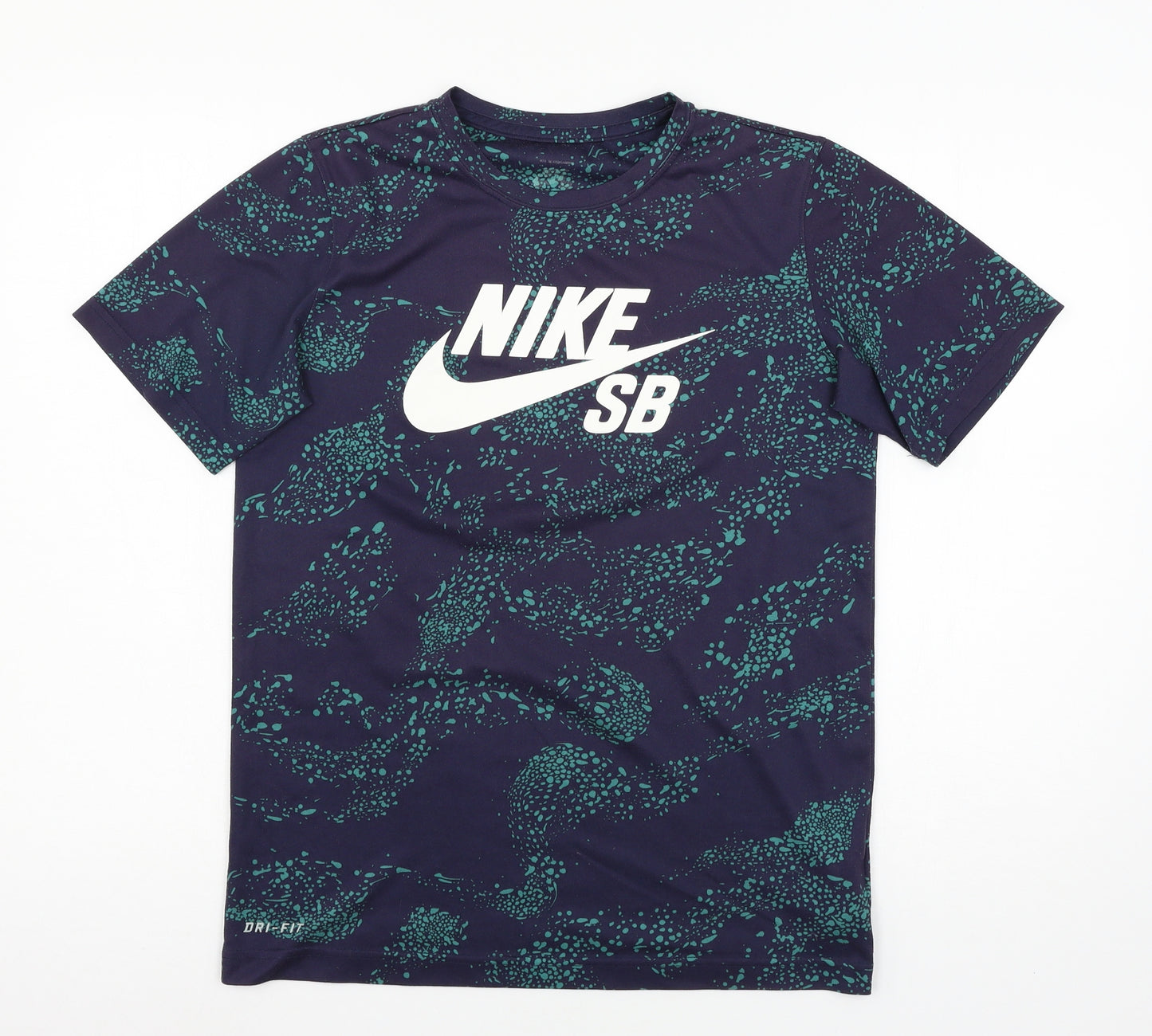 Nike Boys Blue Geometric  Basic T-Shirt Size 13-14 Years