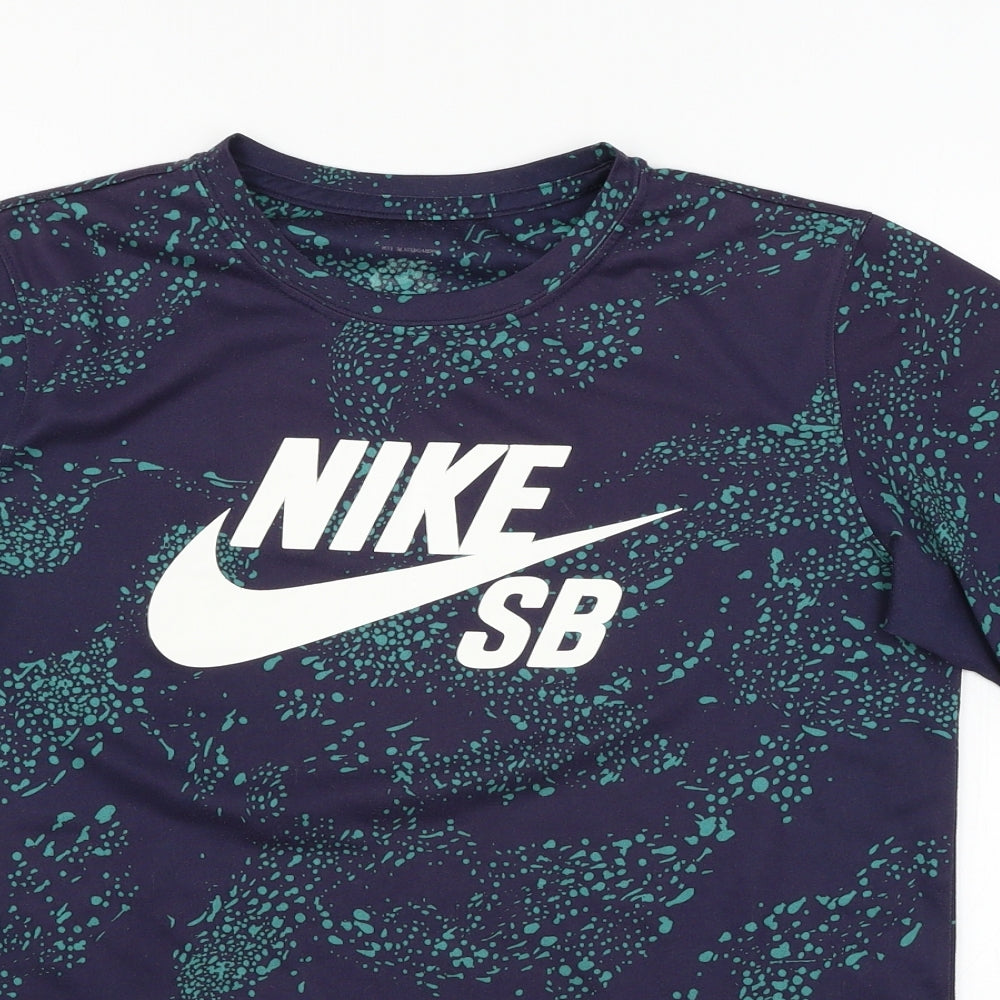 Nike Boys Blue Geometric  Basic T-Shirt Size 13-14 Years