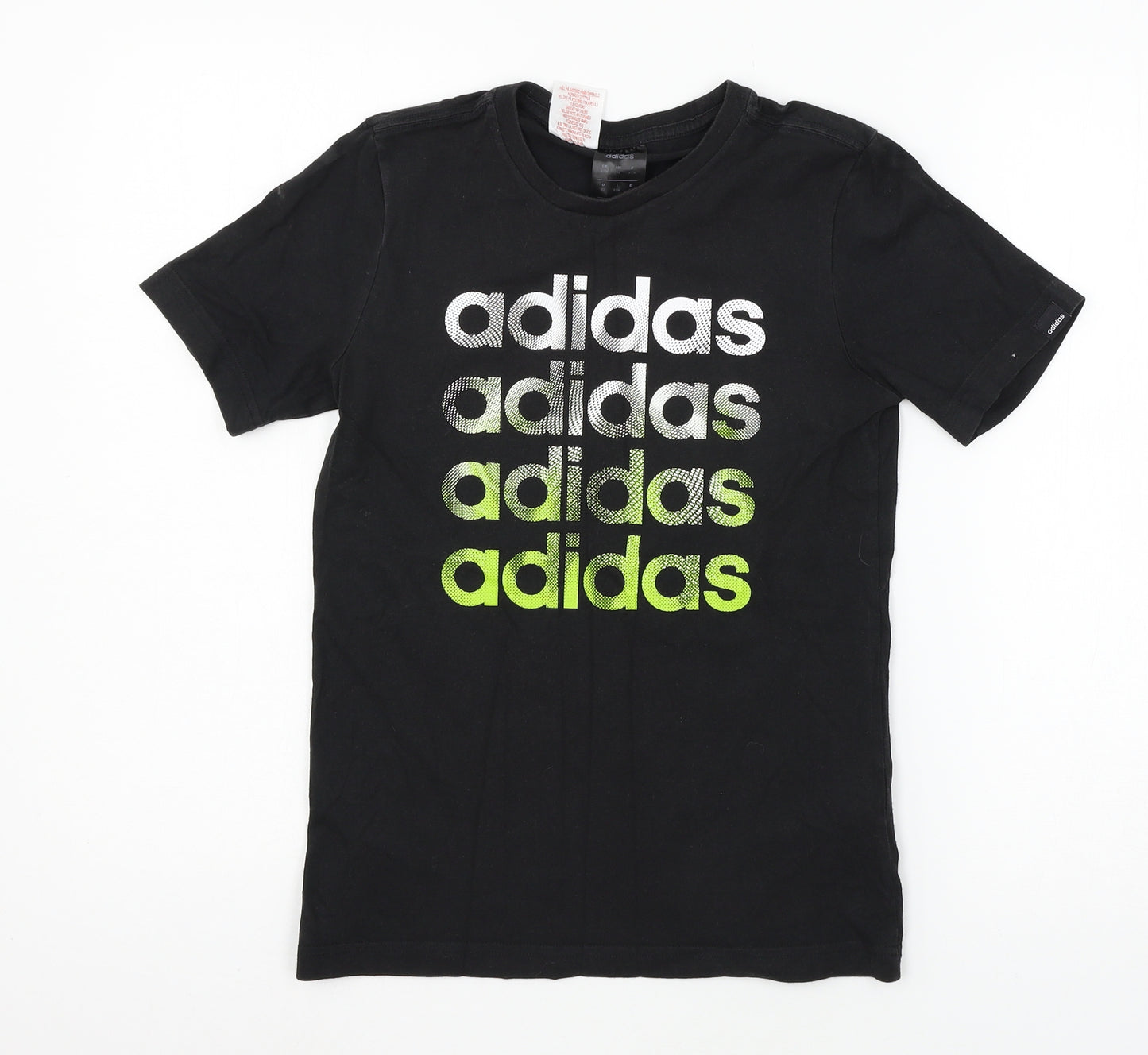 adidas Boys Black  Jersey Basic T-Shirt Size 11-12 Years