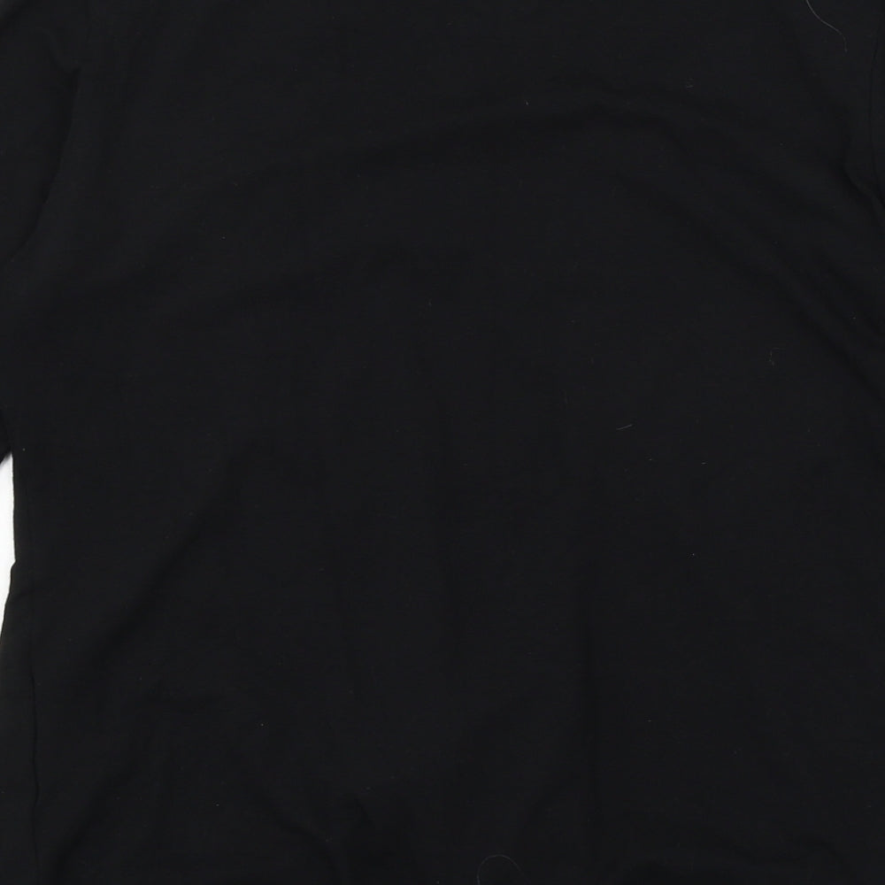 Gray & Osbourn Womens Black Geometric  Basic T-Shirt Size 14