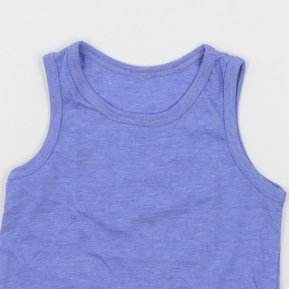 Primark Girls Blue  Jersey Basic Tank Size 4-5 Years