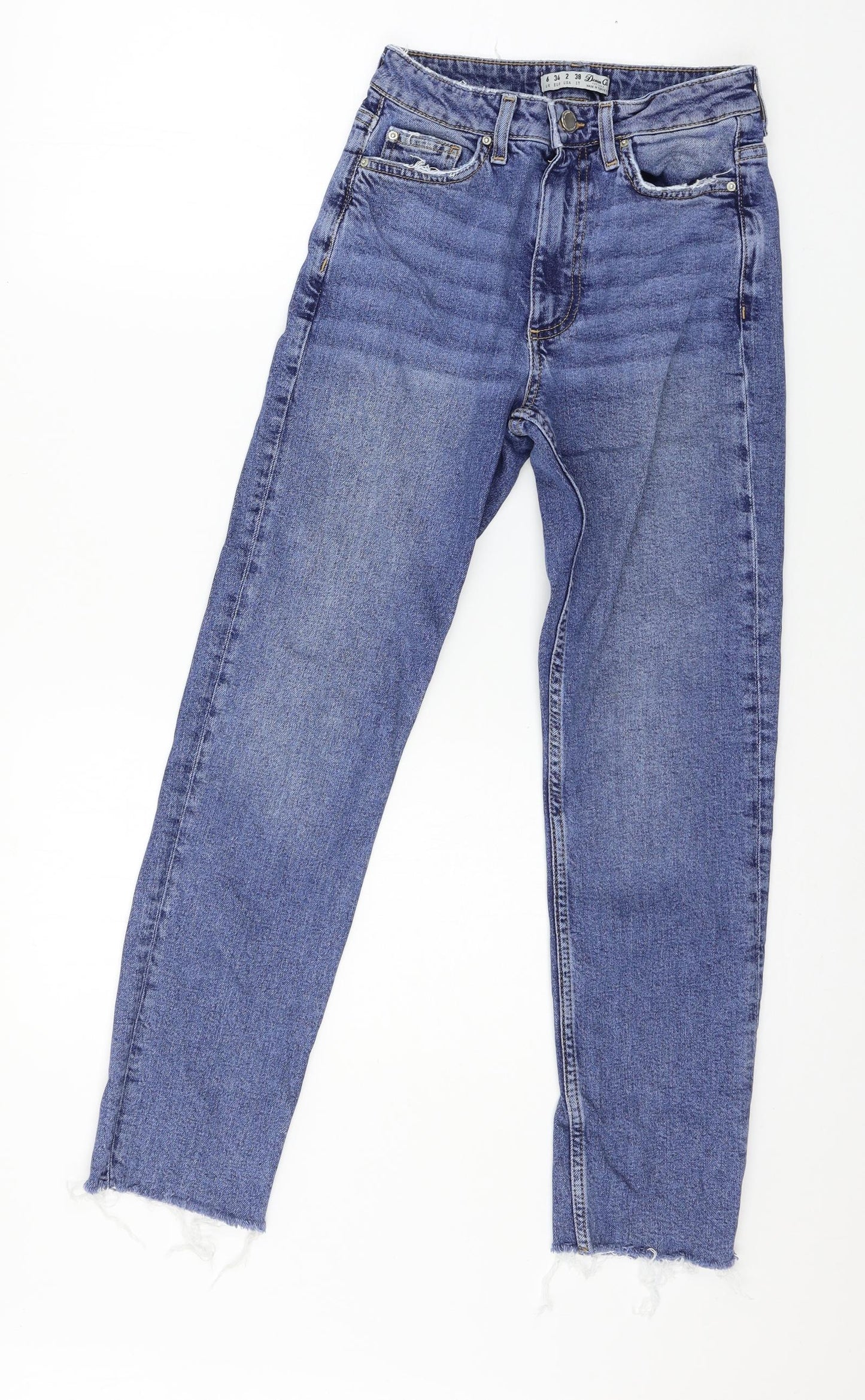 Denim & Co. Womens Blue  Denim Straight Jeans Size 6 L26 in