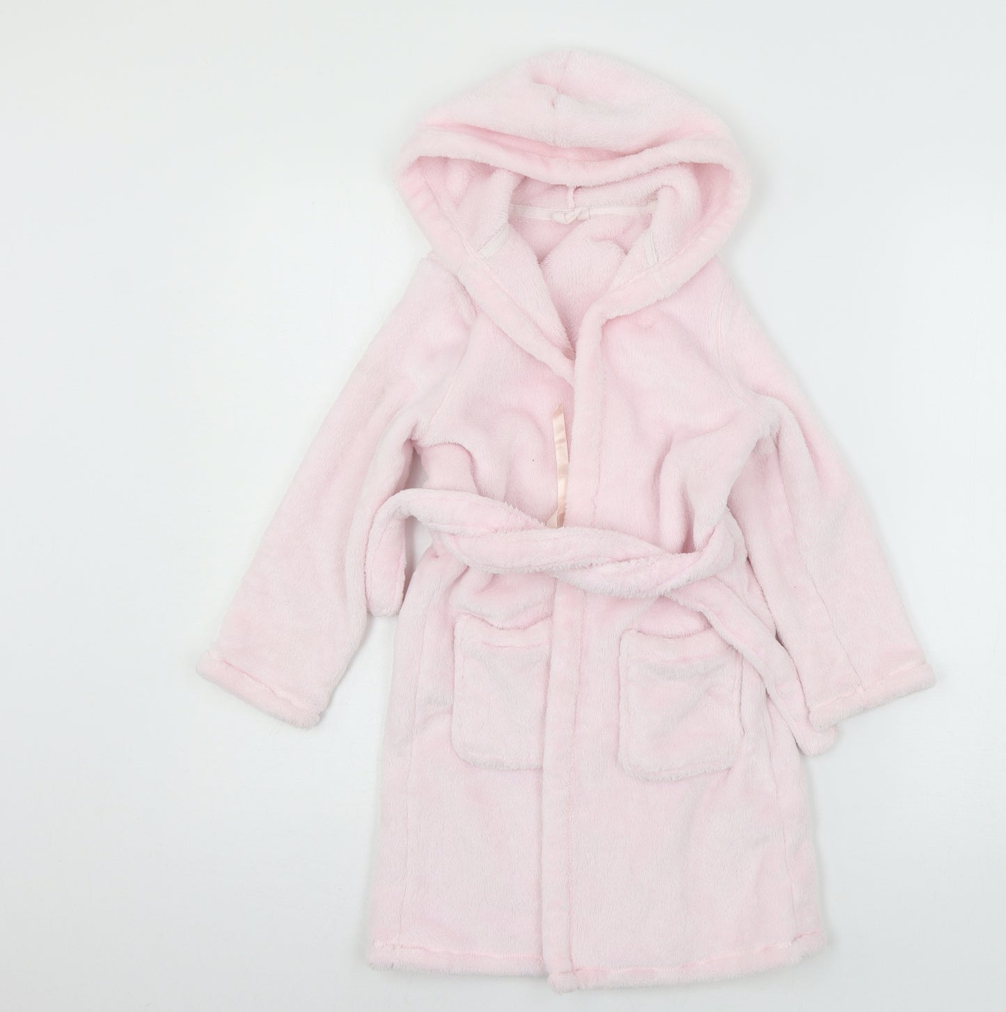 Marks and Spencer Girls Pink Solid Microfibre Top Robe Size 5-6 Years