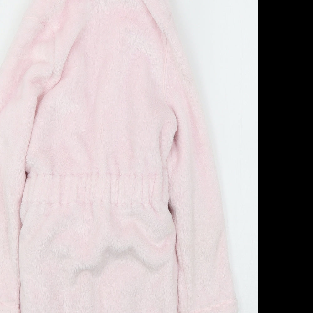 Marks and Spencer Girls Pink Solid Microfibre Top Robe Size 5-6 Years