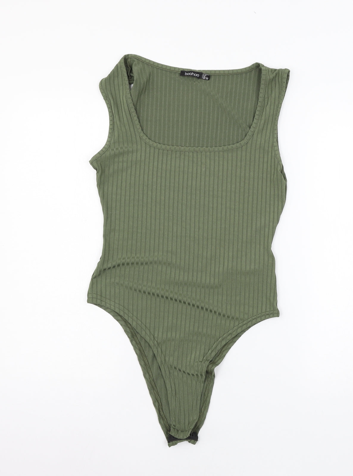 Boohoo Womens Green   Bodysuit One-Piece Size 12