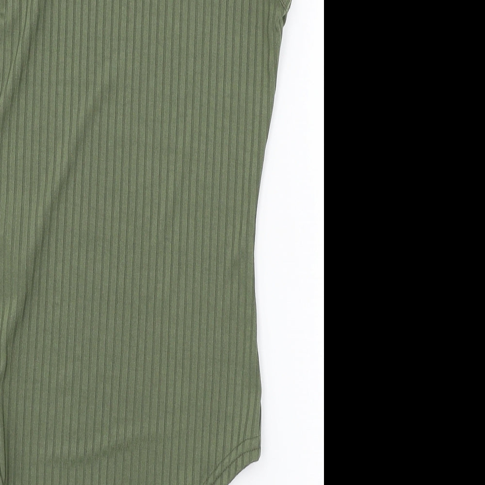 Boohoo Womens Green   Bodysuit One-Piece Size 12