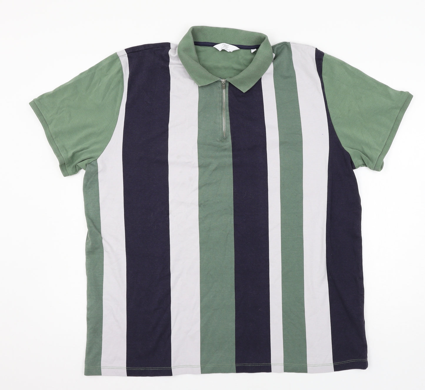 NEXT Mens Multicoloured Striped Jersey  Polo Size 2XL