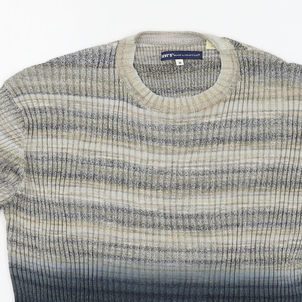 Levi's Womens Blue Striped Knit Basic T-Shirt Size M