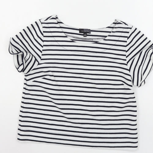 The Limited Womens White Striped Jersey Basic T-Shirt Size XS