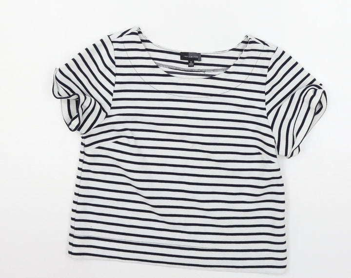 The Limited Womens White Striped Jersey Basic T-Shirt Size XS