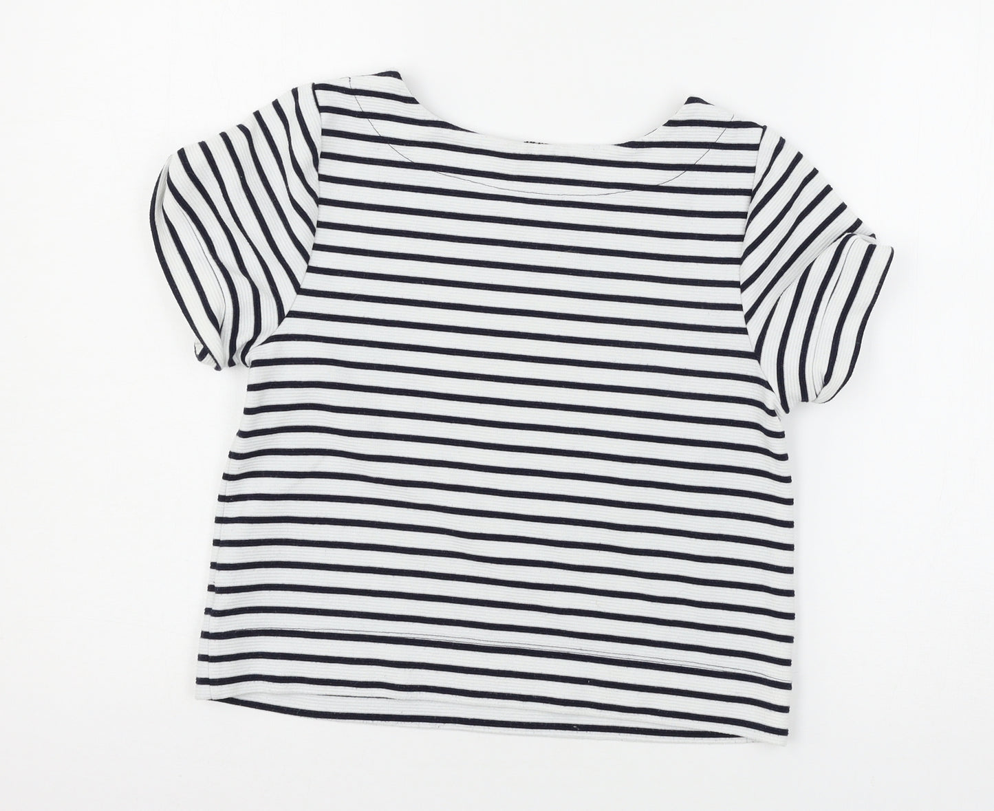 The Limited Womens White Striped Jersey Basic T-Shirt Size XS