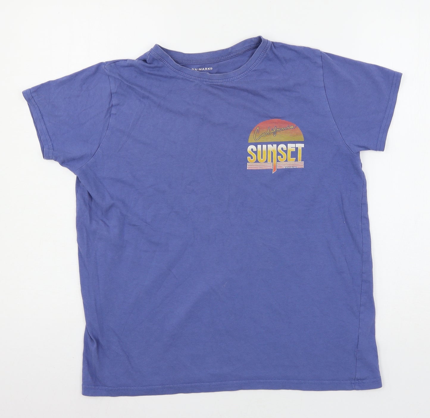 Primark Boys Blue  Jersey Basic T-Shirt Size 13-14 Years  - Calirfornia