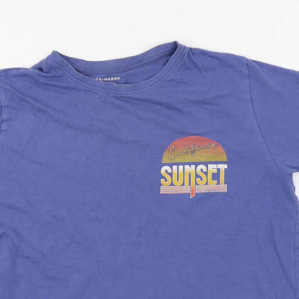 Primark Boys Blue  Jersey Basic T-Shirt Size 13-14 Years  - Calirfornia
