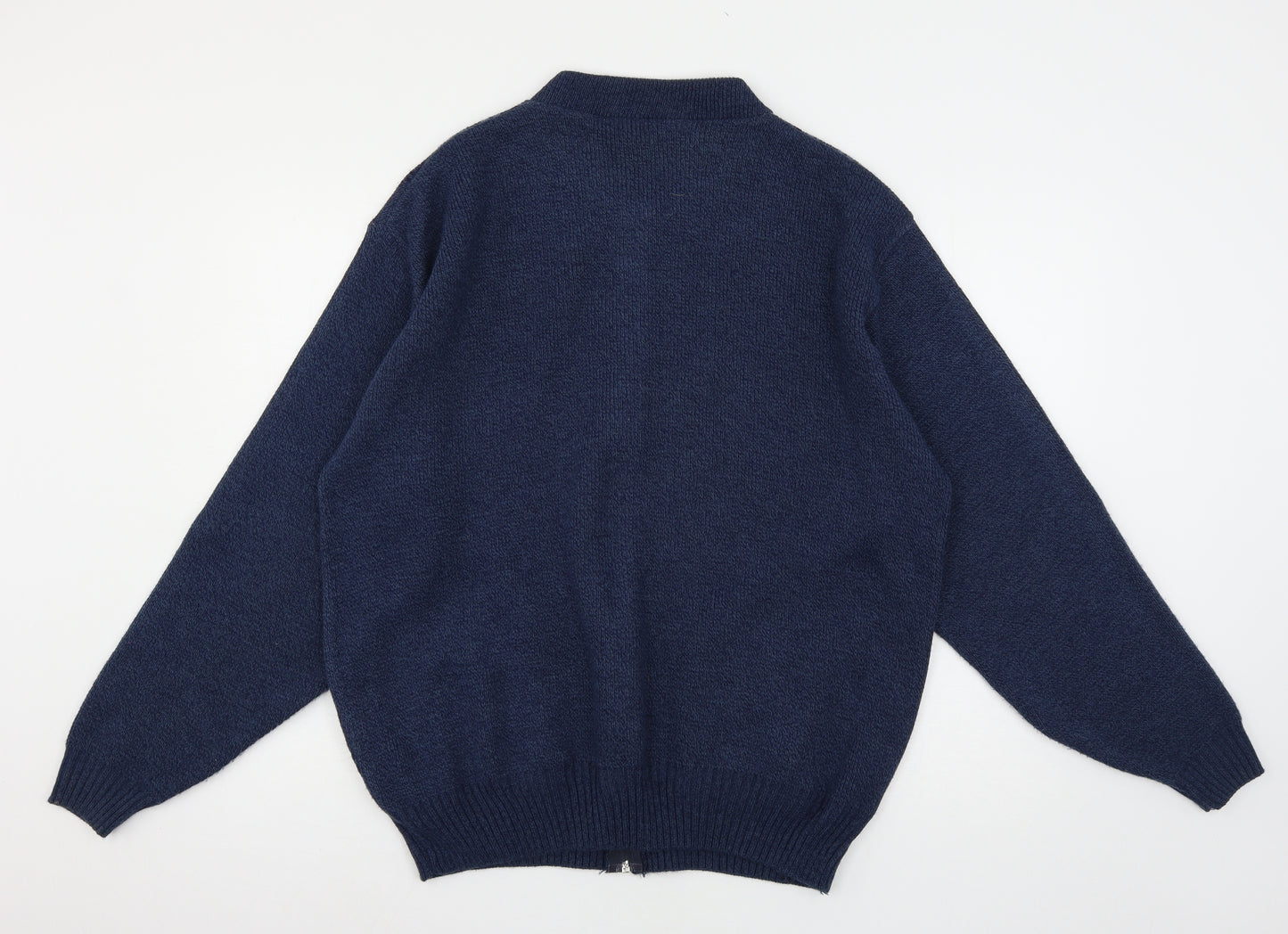 Tootal Mens Blue Geometric Knit Cardigan Jumper Size XL