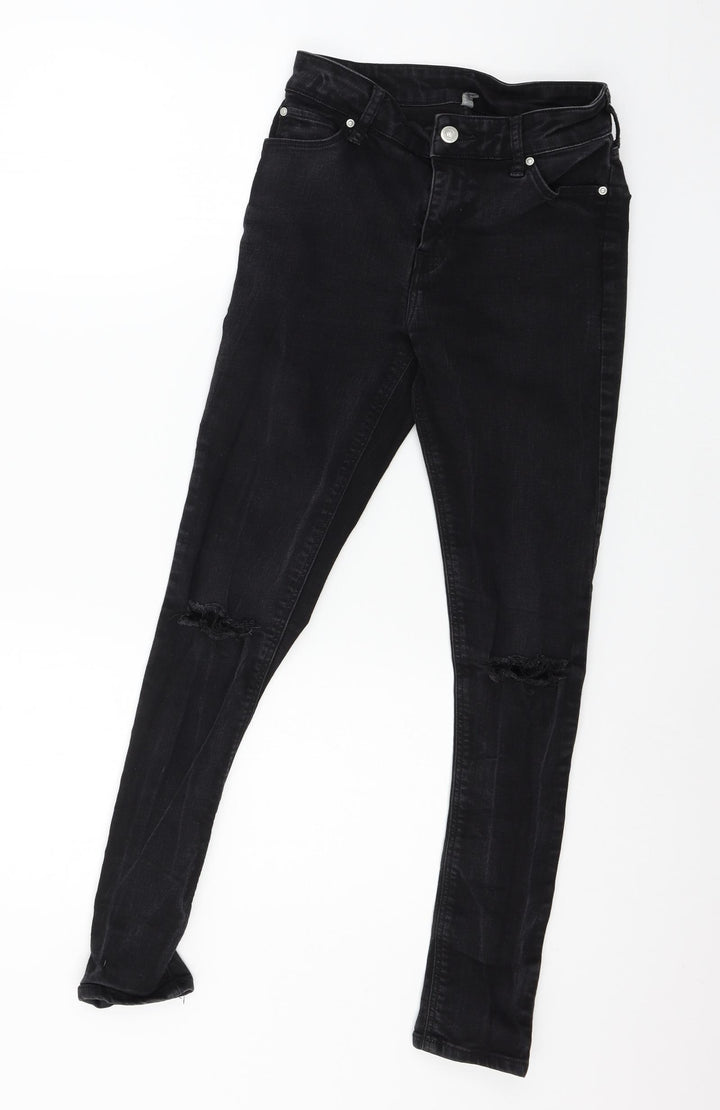 ASOS Womens Black Denim Skinny Jeans Size 28 in L32 in