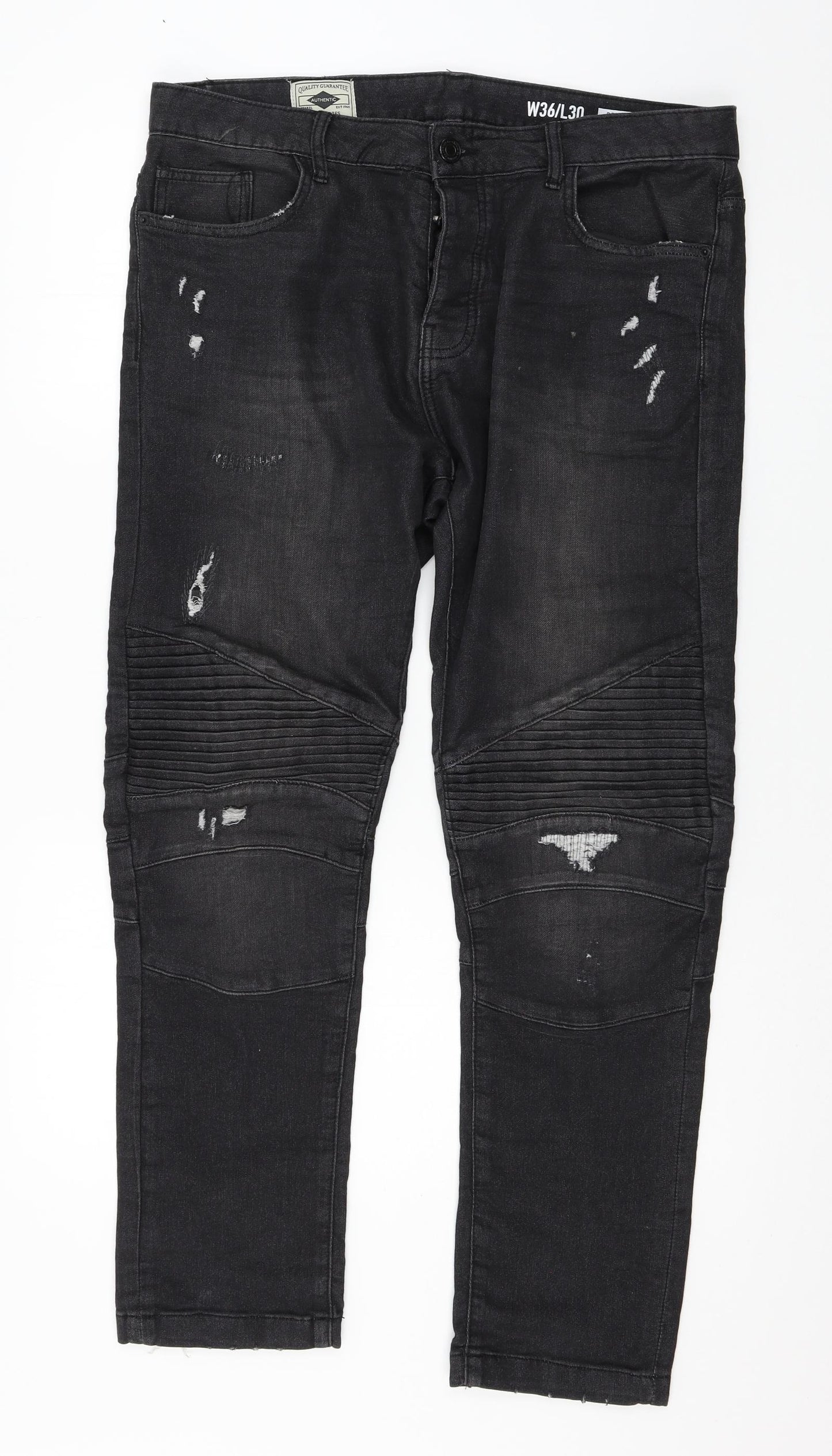 Denim & Co. Mens Grey  Denim Straight Jeans Size 36 in L30 in