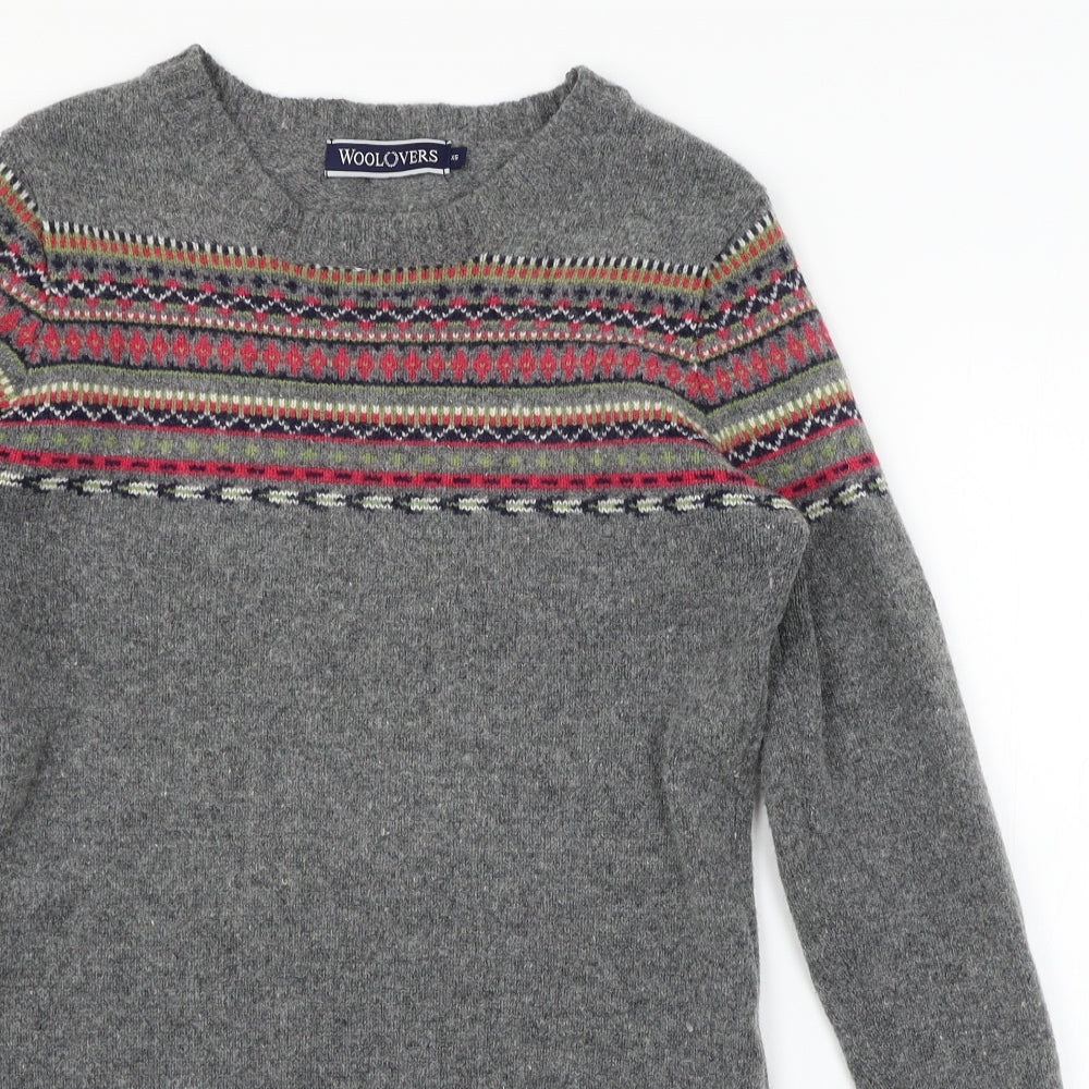 Woolovers Womens Grey  Knit Pullover Jumper Size XS
