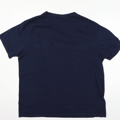 M&S Mens Blue  Jersey  T-Shirt Size XL