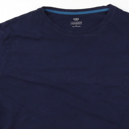 M&S Mens Blue  Jersey  T-Shirt Size XL