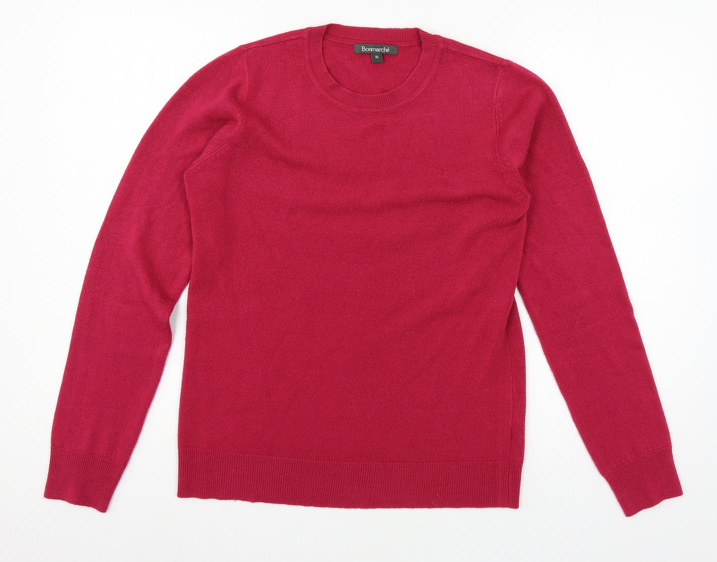 Bonmarché Womens Pink  Knit Pullover Jumper Size 10