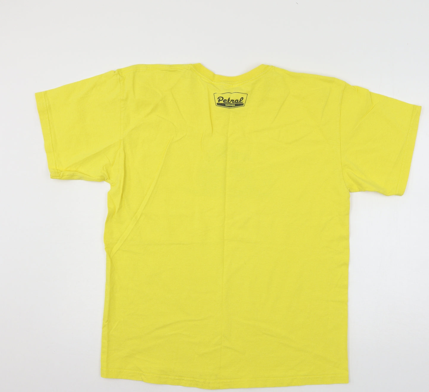 Gildan Mens Yellow  Jersey  T-Shirt Size L