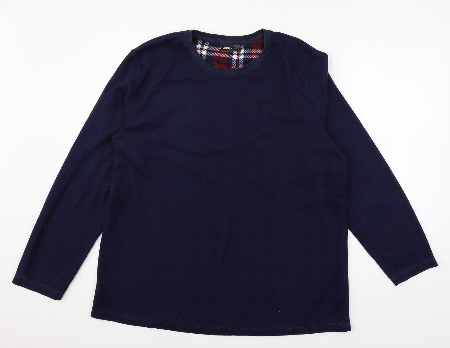 Livergy Mens Black Solid Fleece  Pyjama Top Size XL
