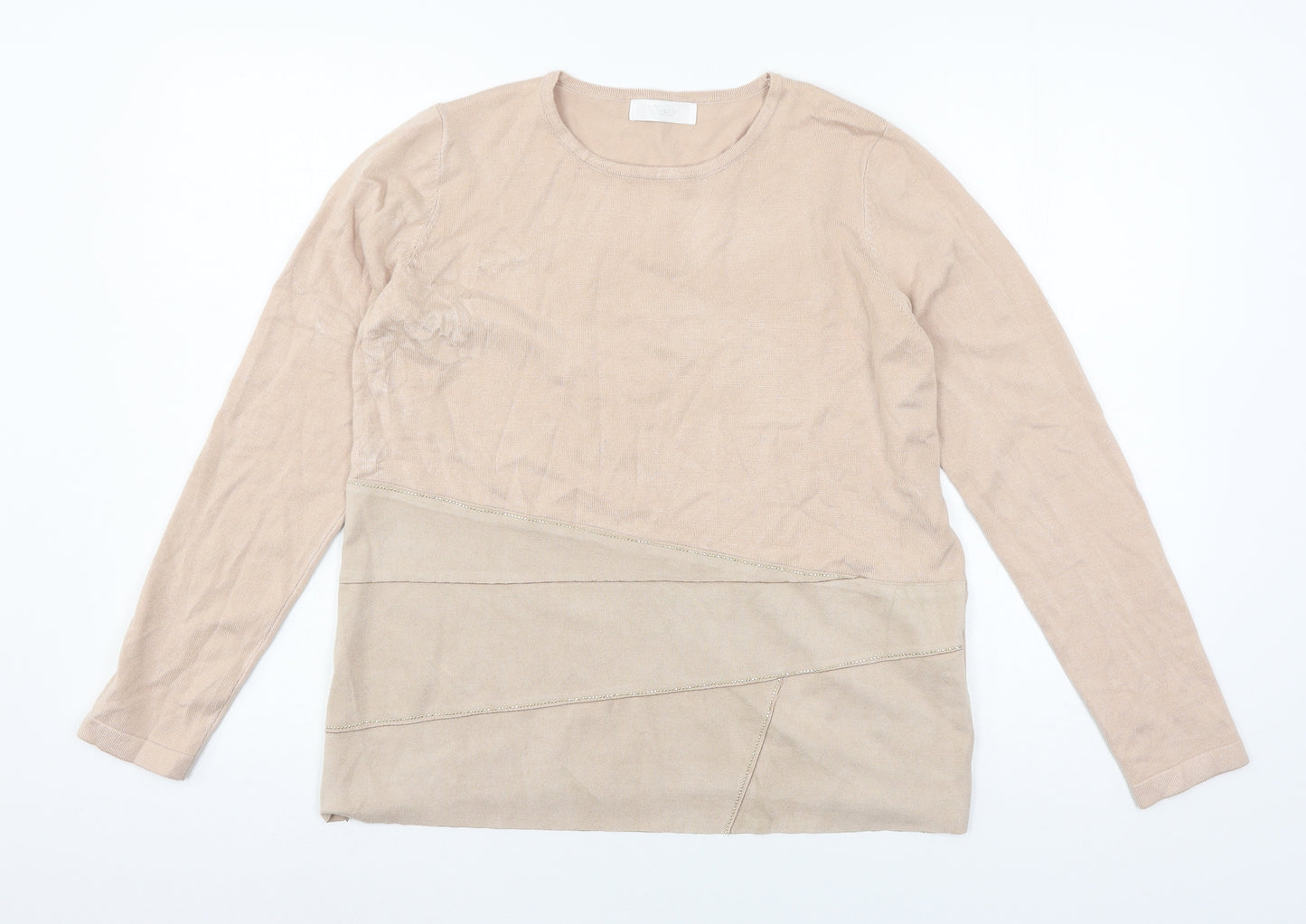 Firpode Womens Pink  Knit Basic T-Shirt Size L