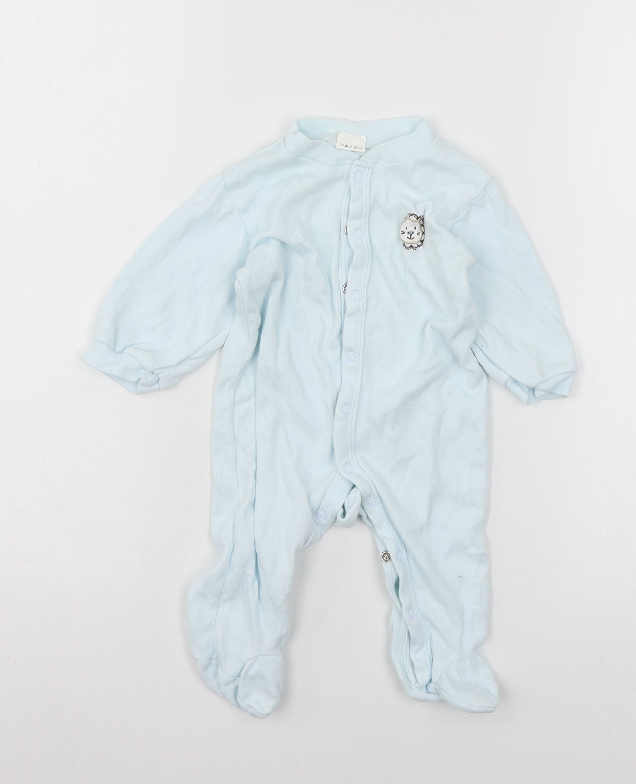 Preworn Boys Blue Ombré Jersey Babygrow One-Piece Size 3-6 Months  - Lion