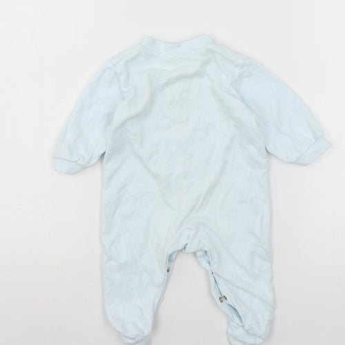 Preworn Boys Blue Ombré Jersey Babygrow One-Piece Size 3-6 Months  - Lion