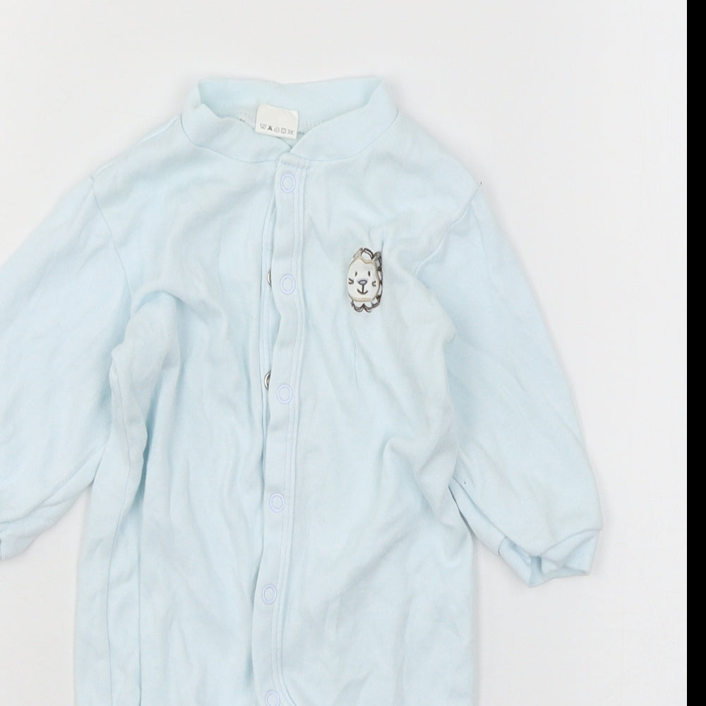 Preworn Boys Blue Ombré Jersey Babygrow One-Piece Size 3-6 Months  - Lion