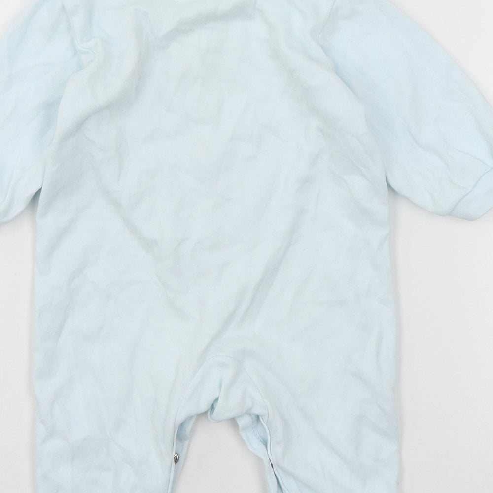 Preworn Boys Blue Ombré Jersey Babygrow One-Piece Size 3-6 Months  - Lion