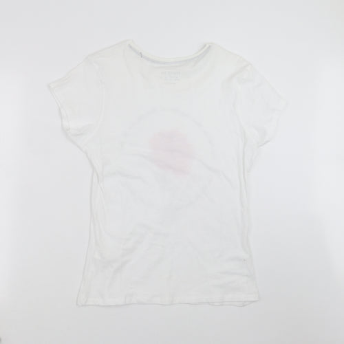 Primark Womens White   Basic T-Shirt Size 14  - rose