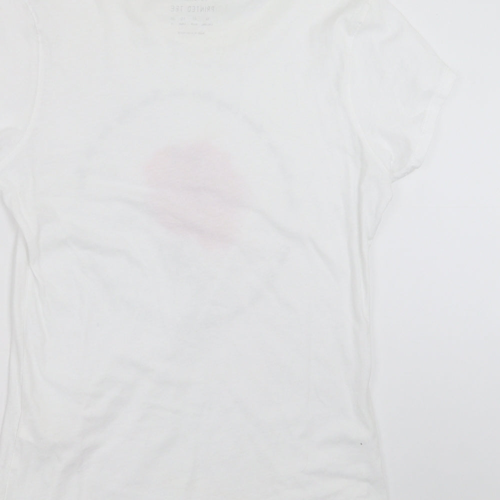 Primark Womens White   Basic T-Shirt Size 14  - rose