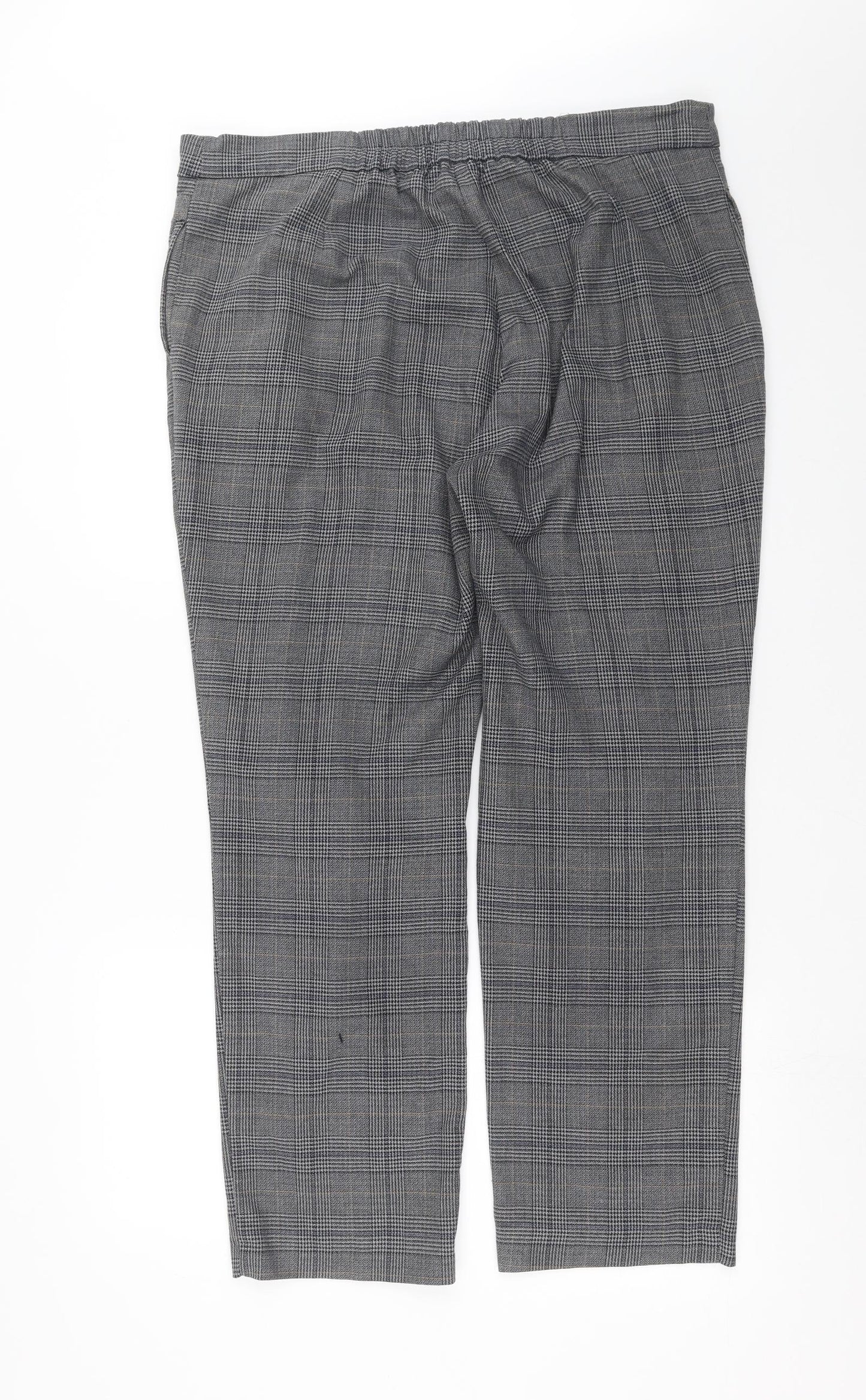 CAPSULE Womens Grey Check  Trousers  Size 18 L28 in
