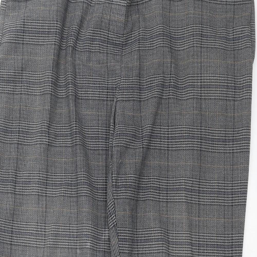 CAPSULE Womens Grey Check  Trousers  Size 18 L28 in