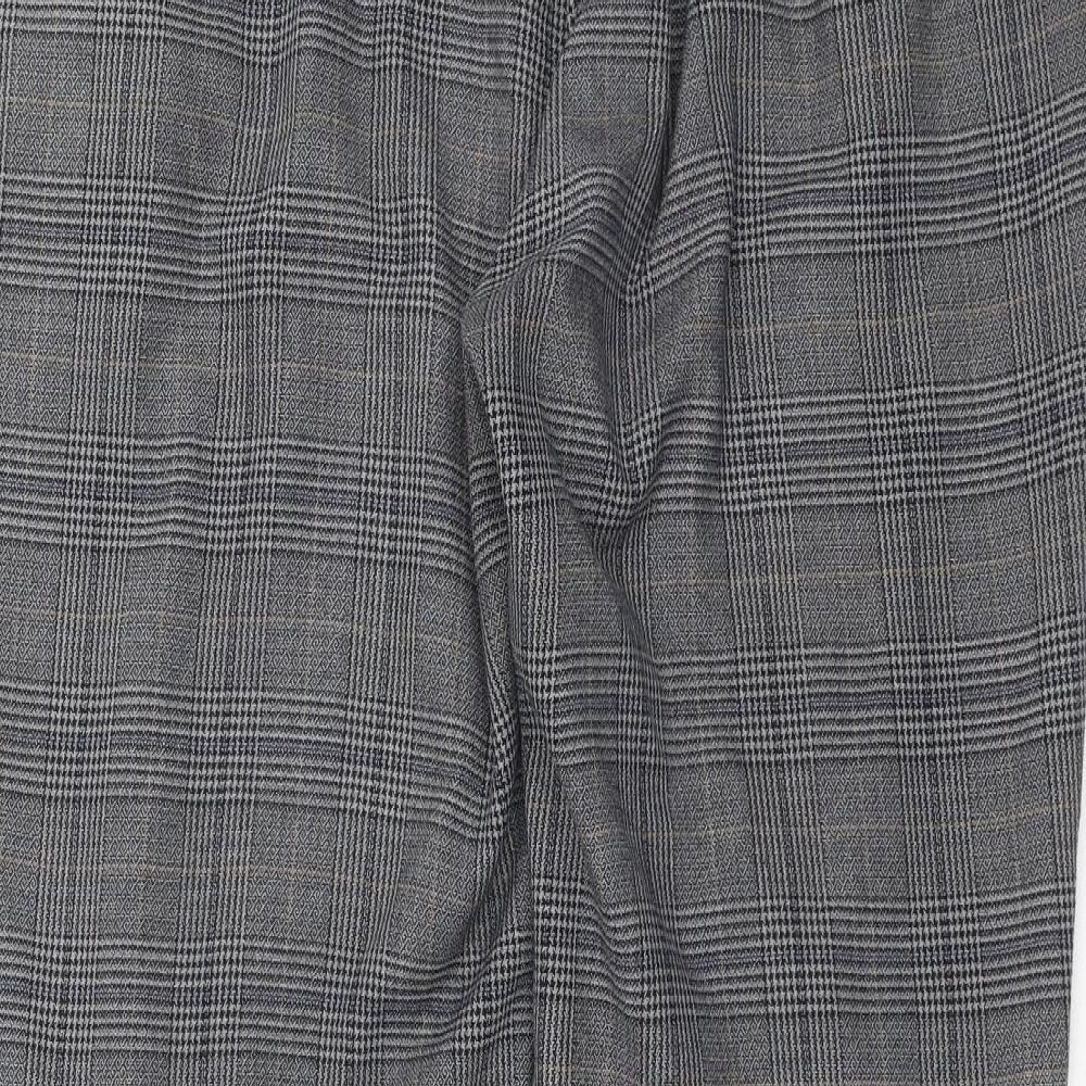 CAPSULE Womens Grey Check  Trousers  Size 18 L28 in