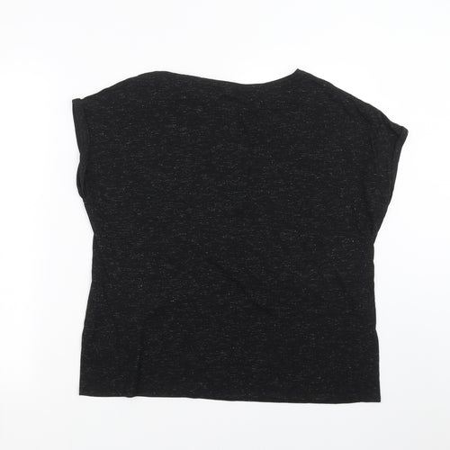 Papaya Womens Black   Basic T-Shirt Size L  - eat drink and be merry
