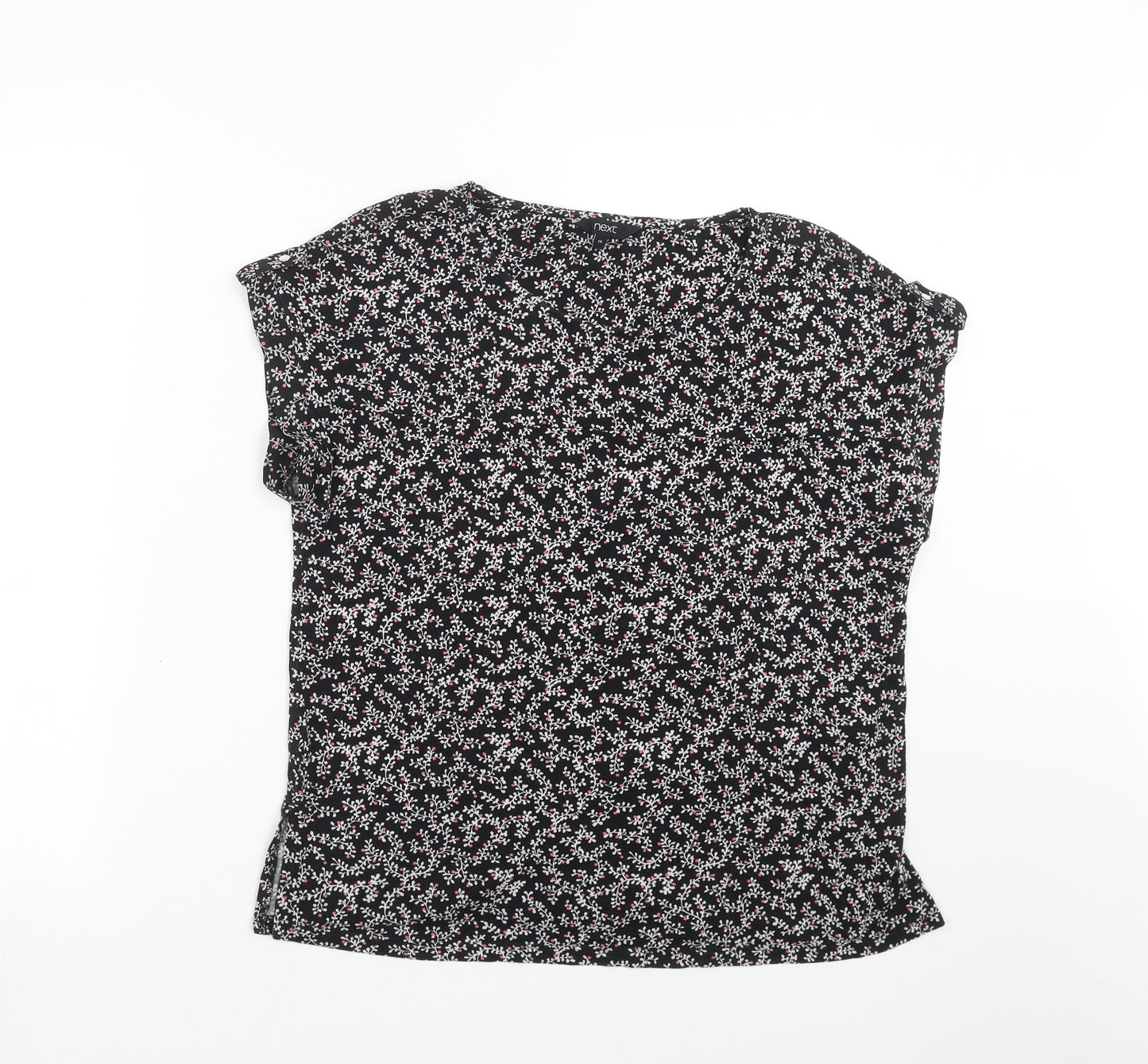 NEXT Womens Black Floral  Basic T-Shirt Size 14
