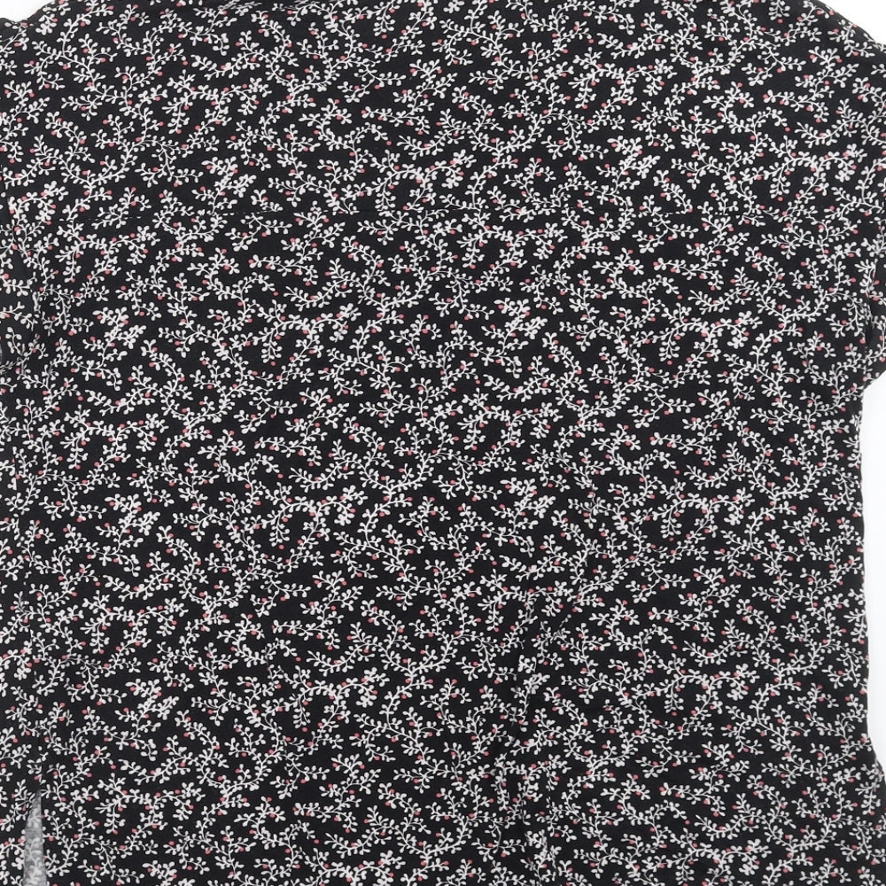 NEXT Womens Black Floral  Basic T-Shirt Size 14