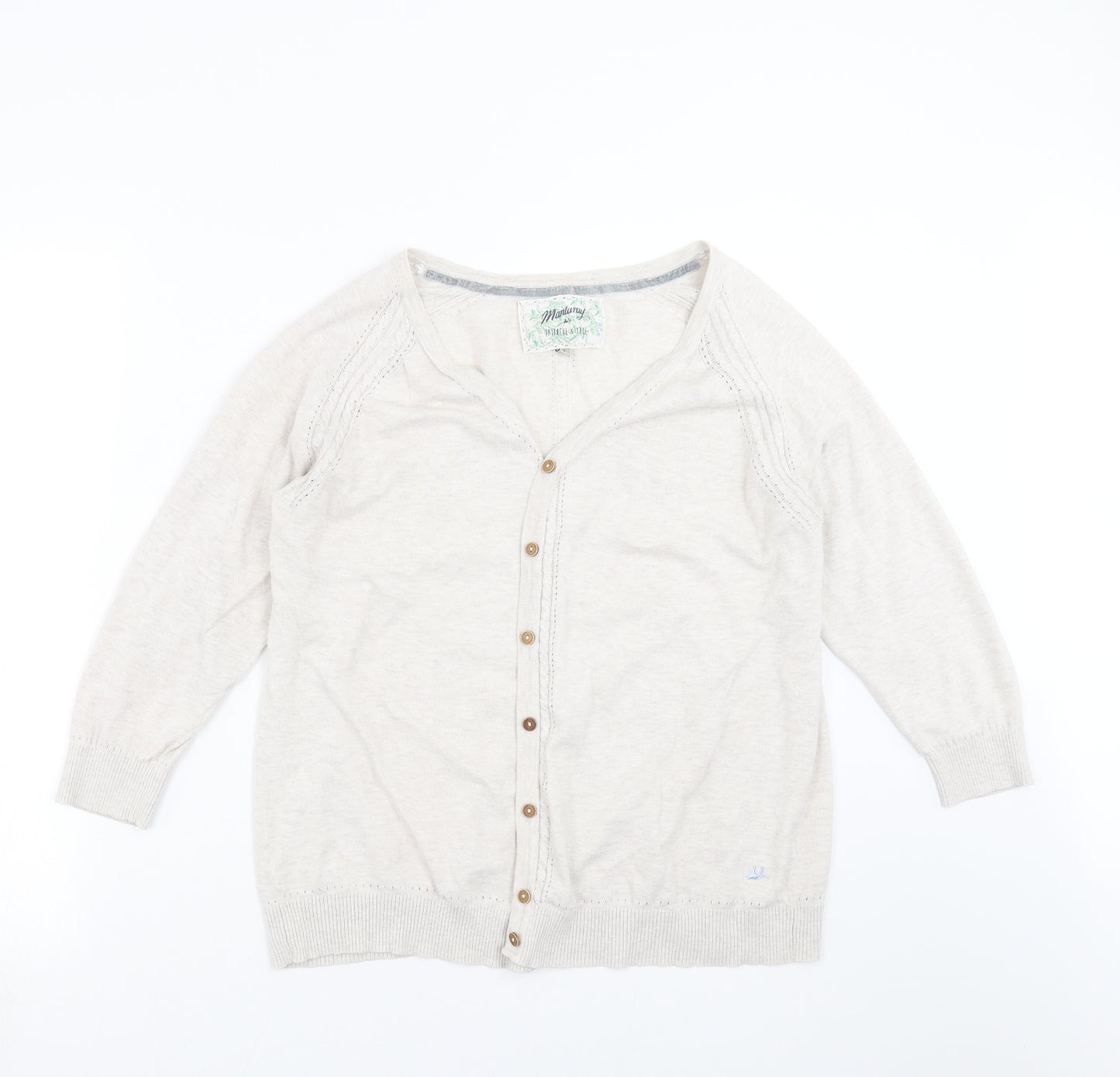 Mantaray Womens Beige  Knit Cardigan Jumper Size 18