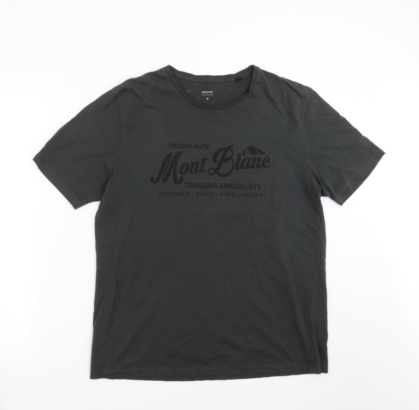 Preworn Mens Grey    T-Shirt Size M  - Mont Blanc