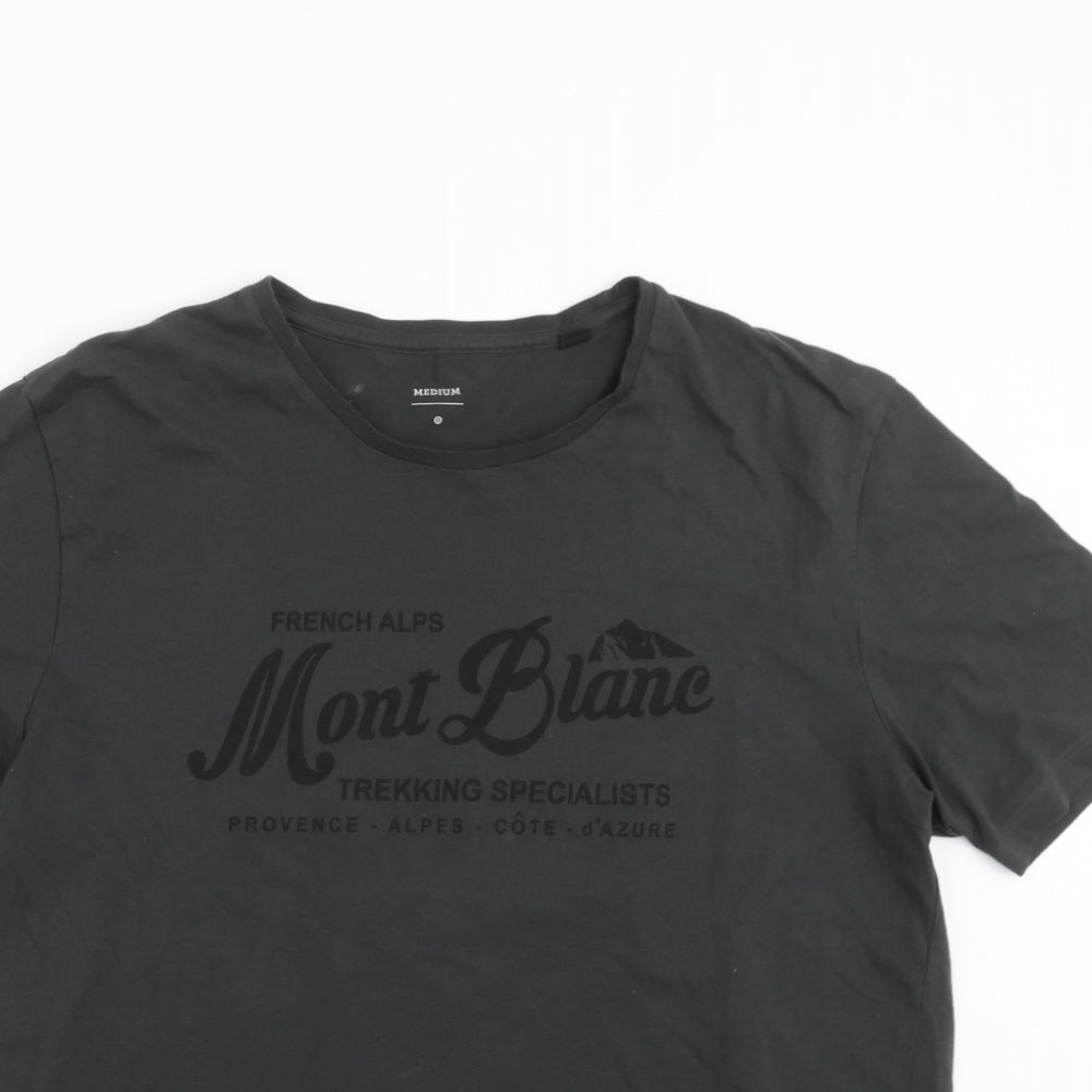 Preworn Mens Grey    T-Shirt Size M  - Mont Blanc