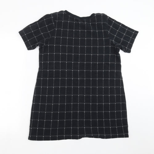 Marks and Spencer Womens Black Check  T-Shirt Dress  Size 16