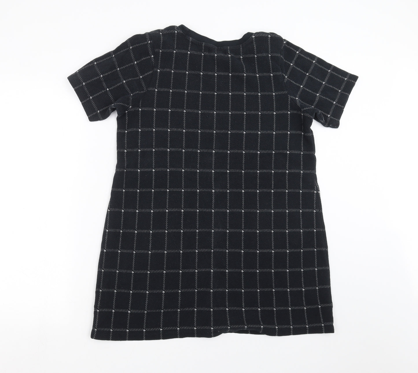 Marks and Spencer Womens Black Check  T-Shirt Dress  Size 16