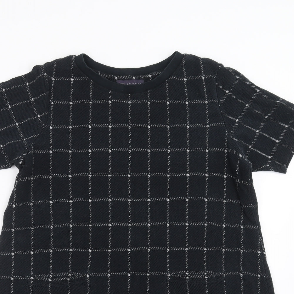 Marks and Spencer Womens Black Check  T-Shirt Dress  Size 16