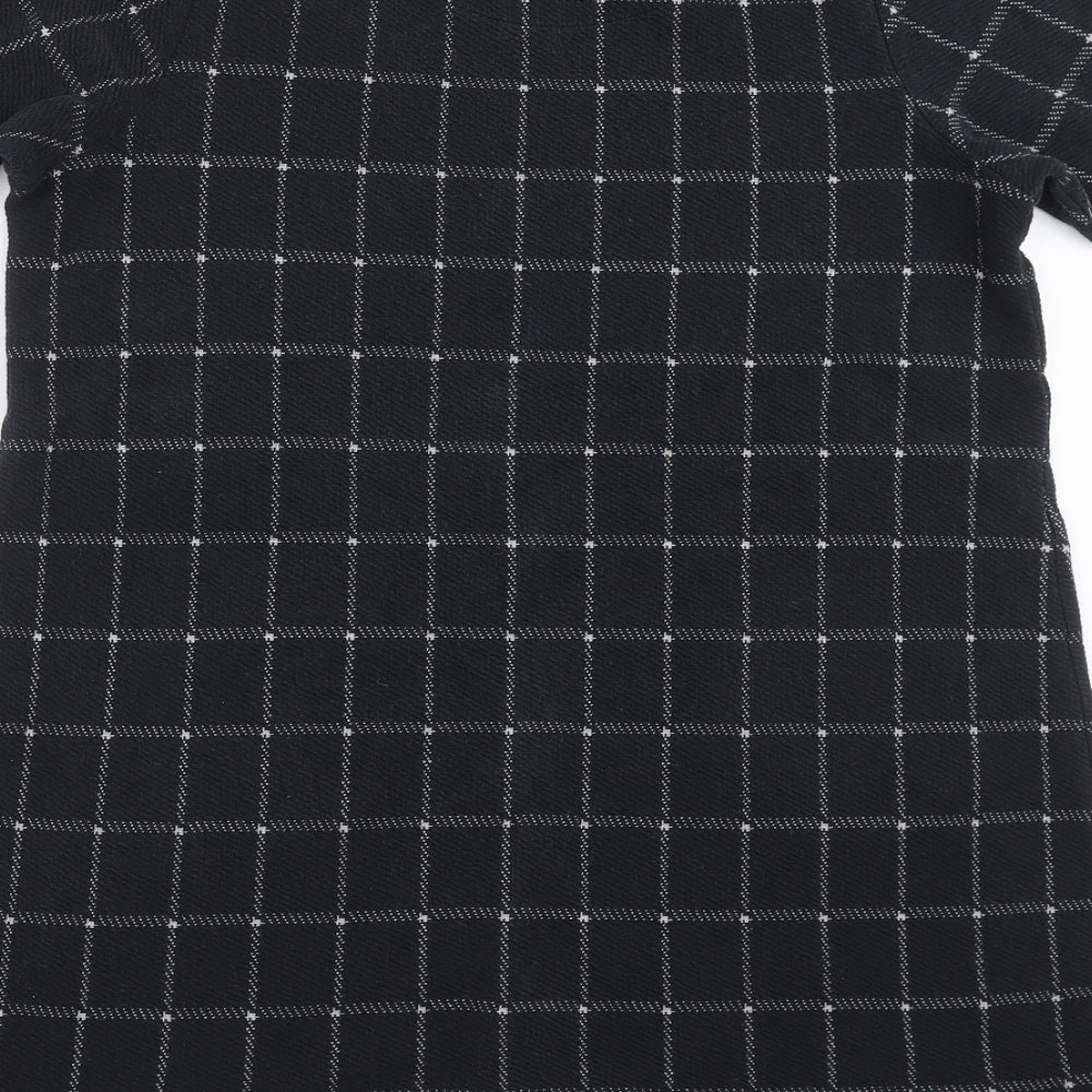 Marks and Spencer Womens Black Check  T-Shirt Dress  Size 16
