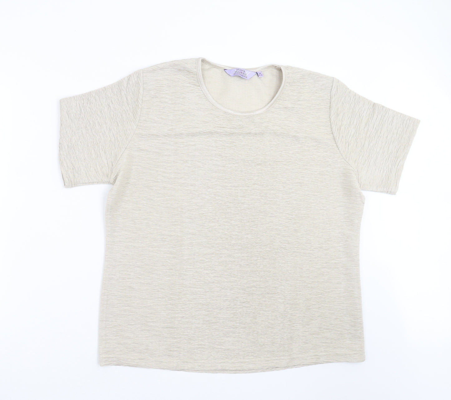Honor Milburn Womens Beige   Basic T-Shirt Size 14