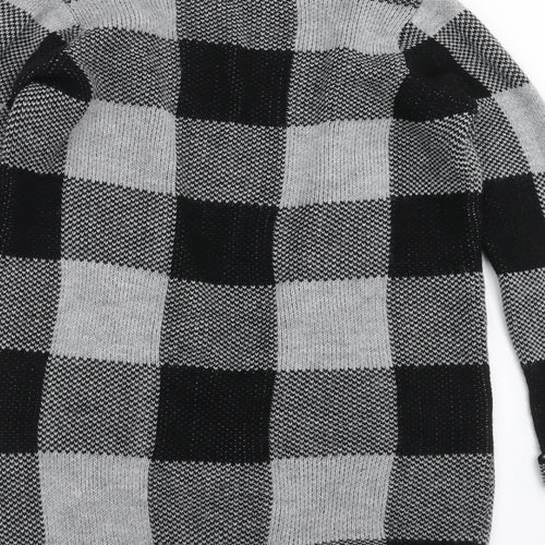 Select Womens Grey Check Knit Cape Jumper Size 10