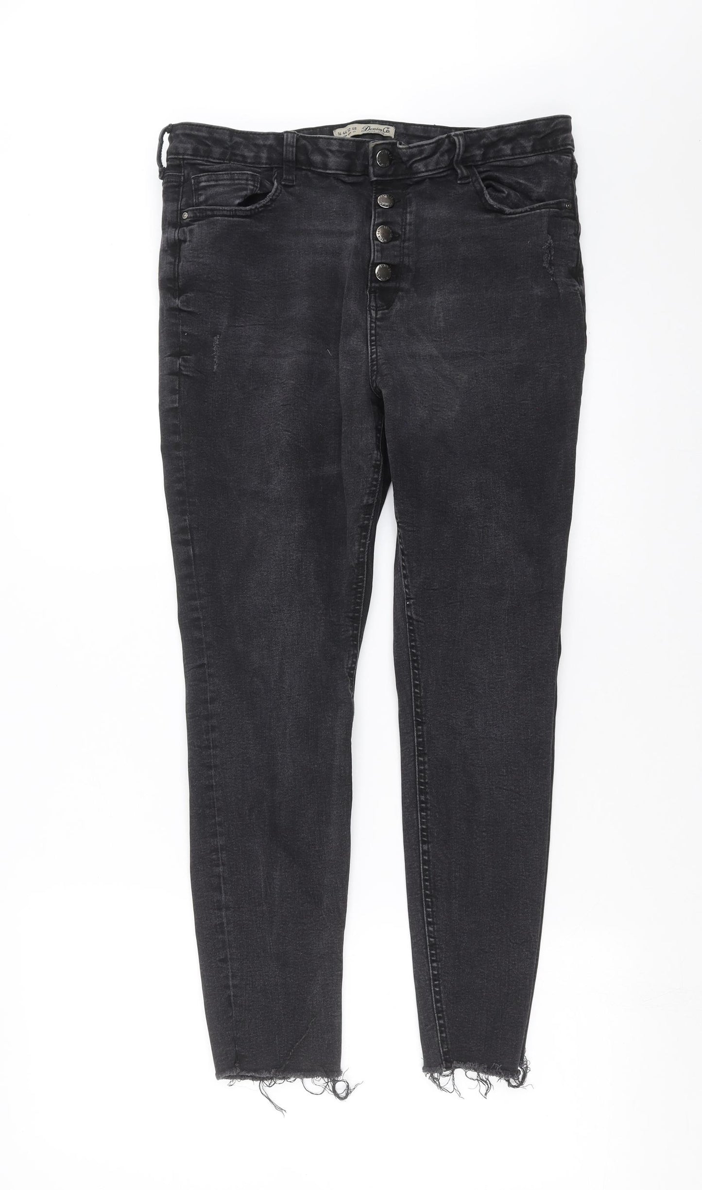 Primark Womens Black  Denim Skinny Jeans Size 16 L26 in